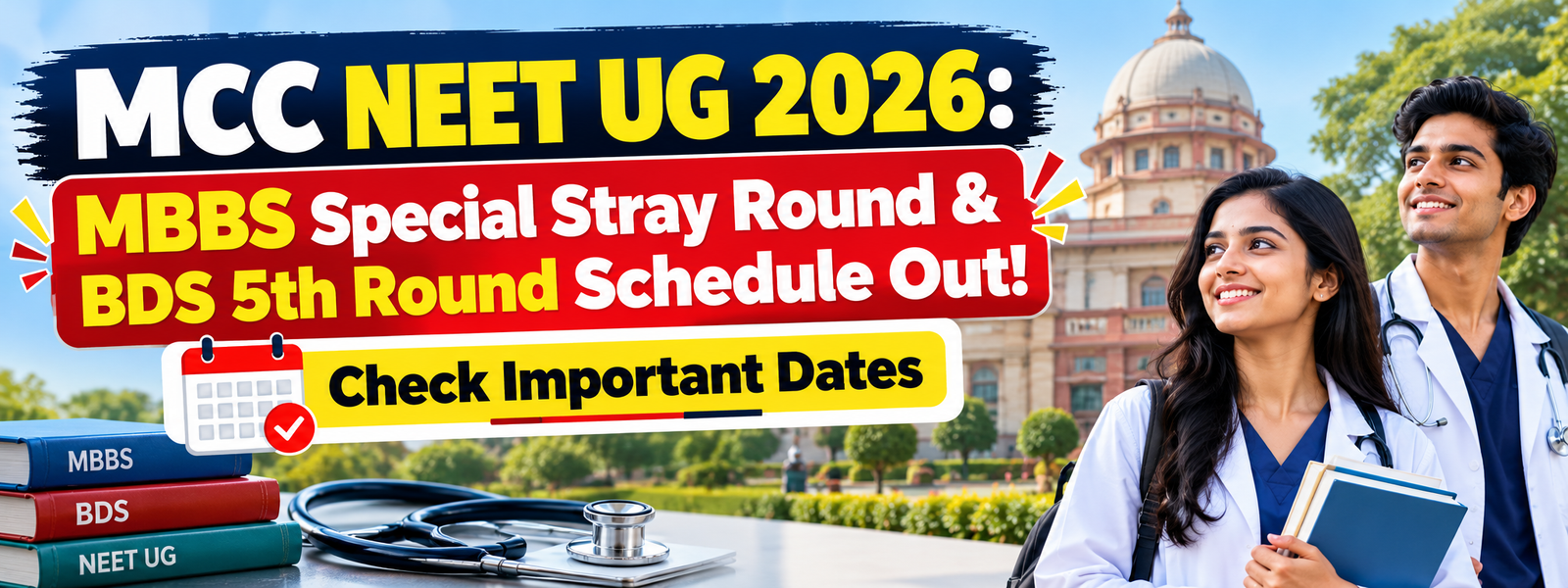 MCC NEET UG 2026 Special Stray Vacancy Round Schedule Released